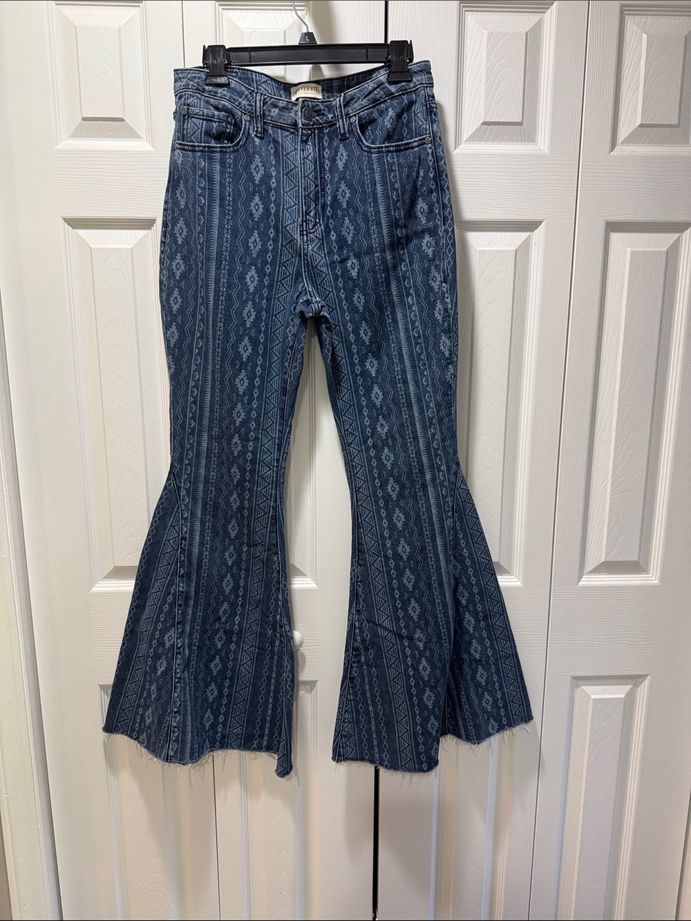 Shyanne Indigo Patterned Flare Jeans